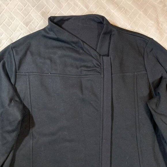 Chicos Weekends Womens XL Sweatshirt Black Full Zip Polyester Blend Lounge Relax - Picture 2 of 12